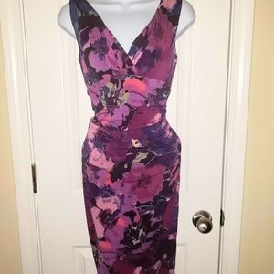 Lauren Ralph Lauren Purple Floral Body Con Dress 6